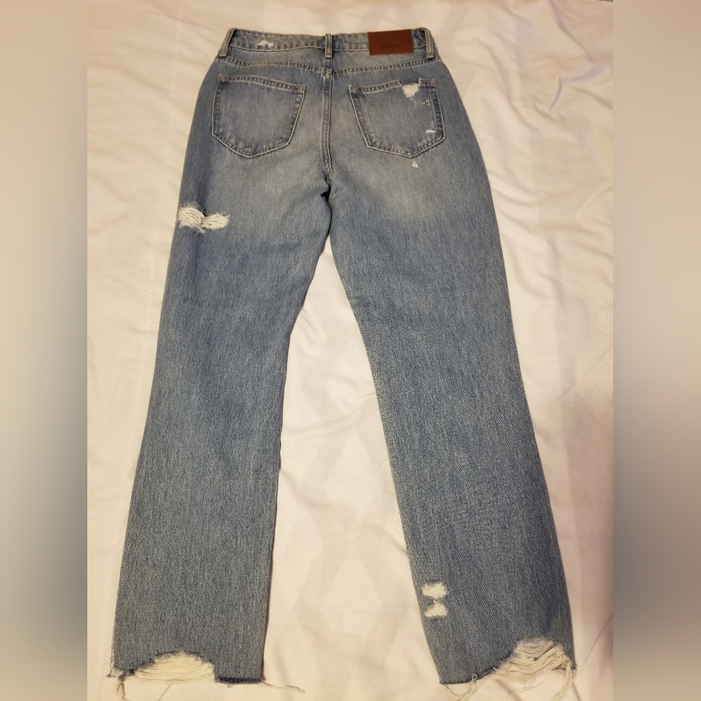 High Rise Distressed Blue Jeans - Picture 2 of 9